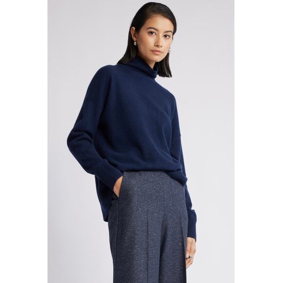 Nordstrom Sweaters - Nordstrom Navy Night Oversized Cashmere Turtleneck - L (New)